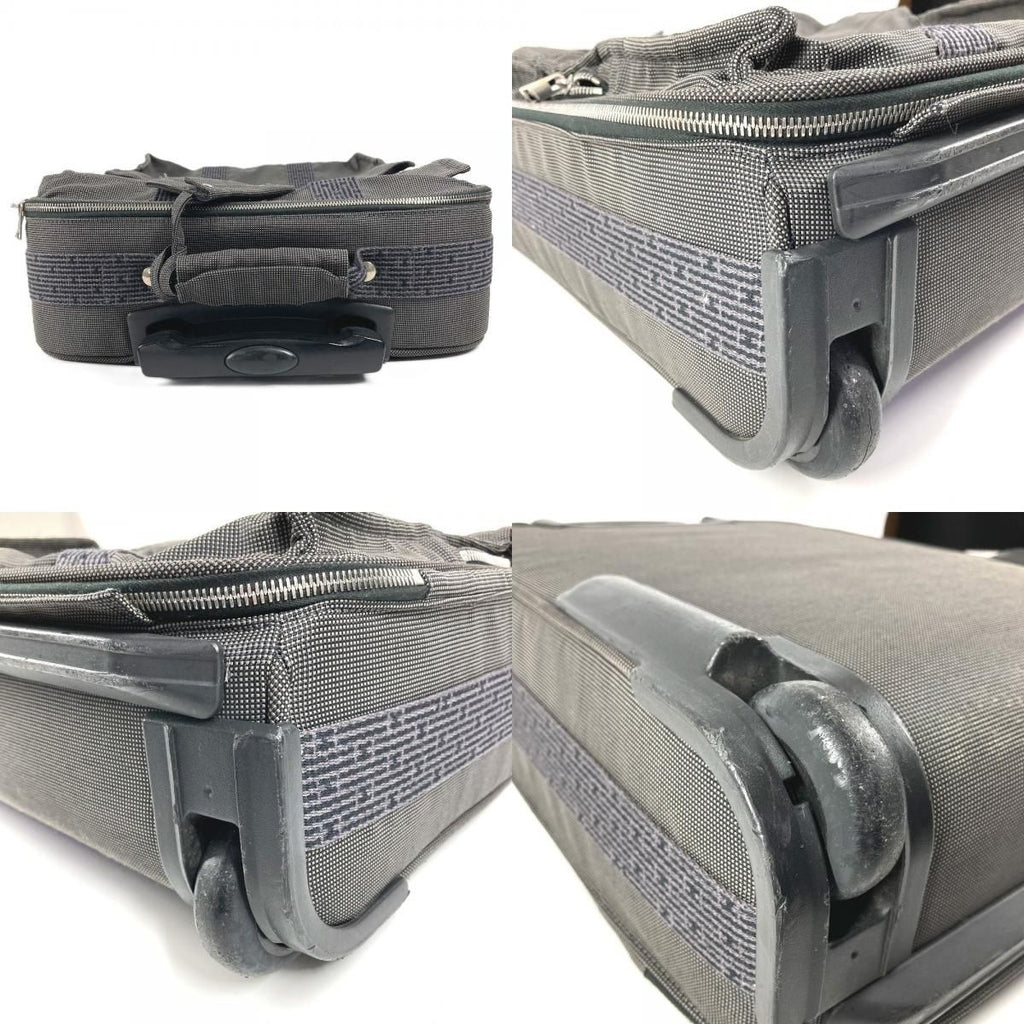 Hermes Travel Bag 2 Wheels Shoes Logo Canvas Gray — view 6
