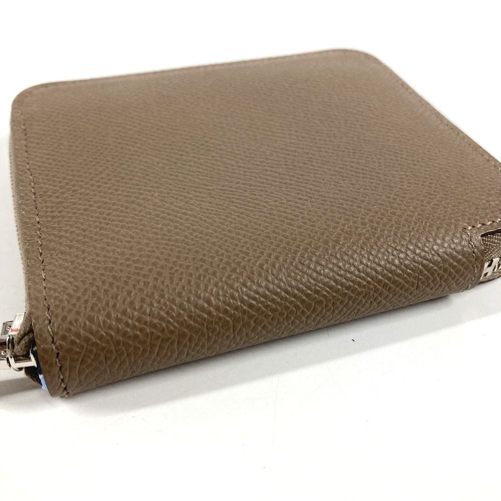Hermes Coin Case Azap Compact Silk in Epsom Etoupe Gray — view 5