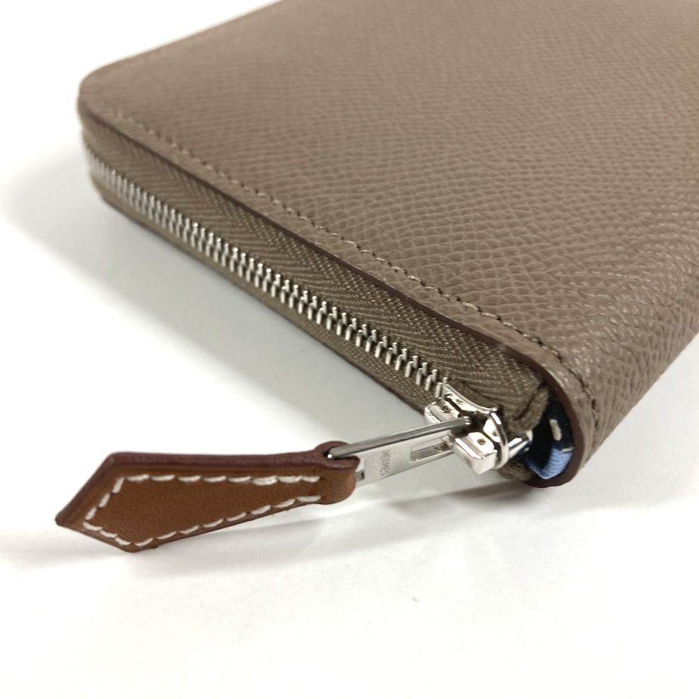 Hermes Coin Case Azap Compact Silk in Epsom Etoupe Gray — view 6