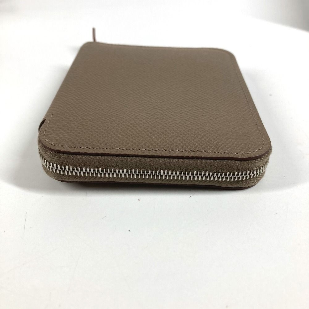 Hermes Coin Case Azap Compact Silk in Epsom Etoupe Gray — view 4