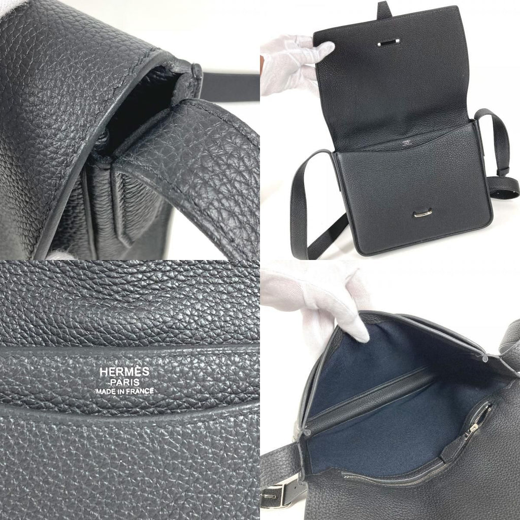 Hermes Shoulder Bag Steve Light Junior Togo Black — view 8