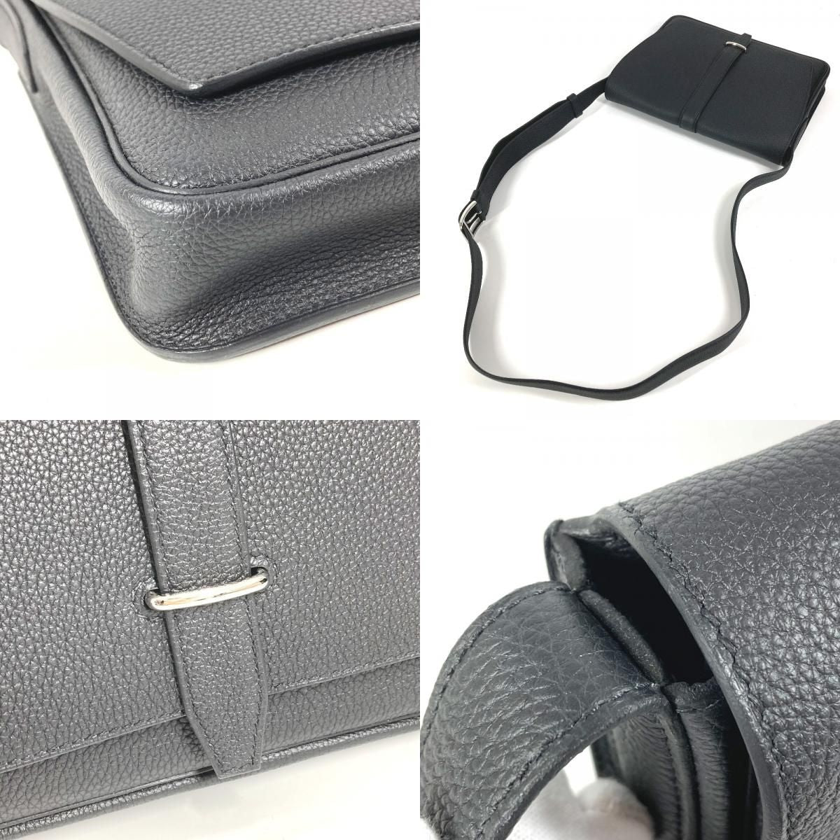 Hermes Shoulder Bag Steve Light Junior Togo Black — view 7