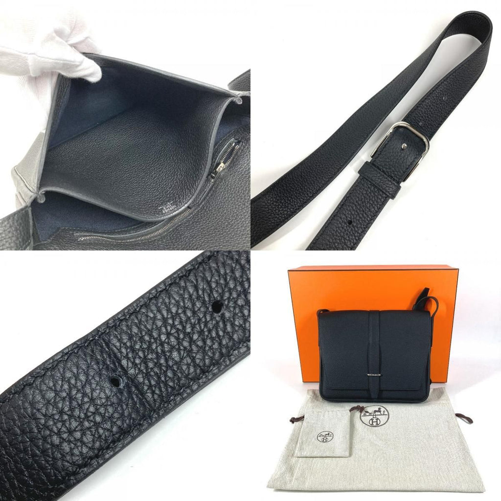 Hermes Shoulder Bag Steve Light Junior Togo Black — view 9