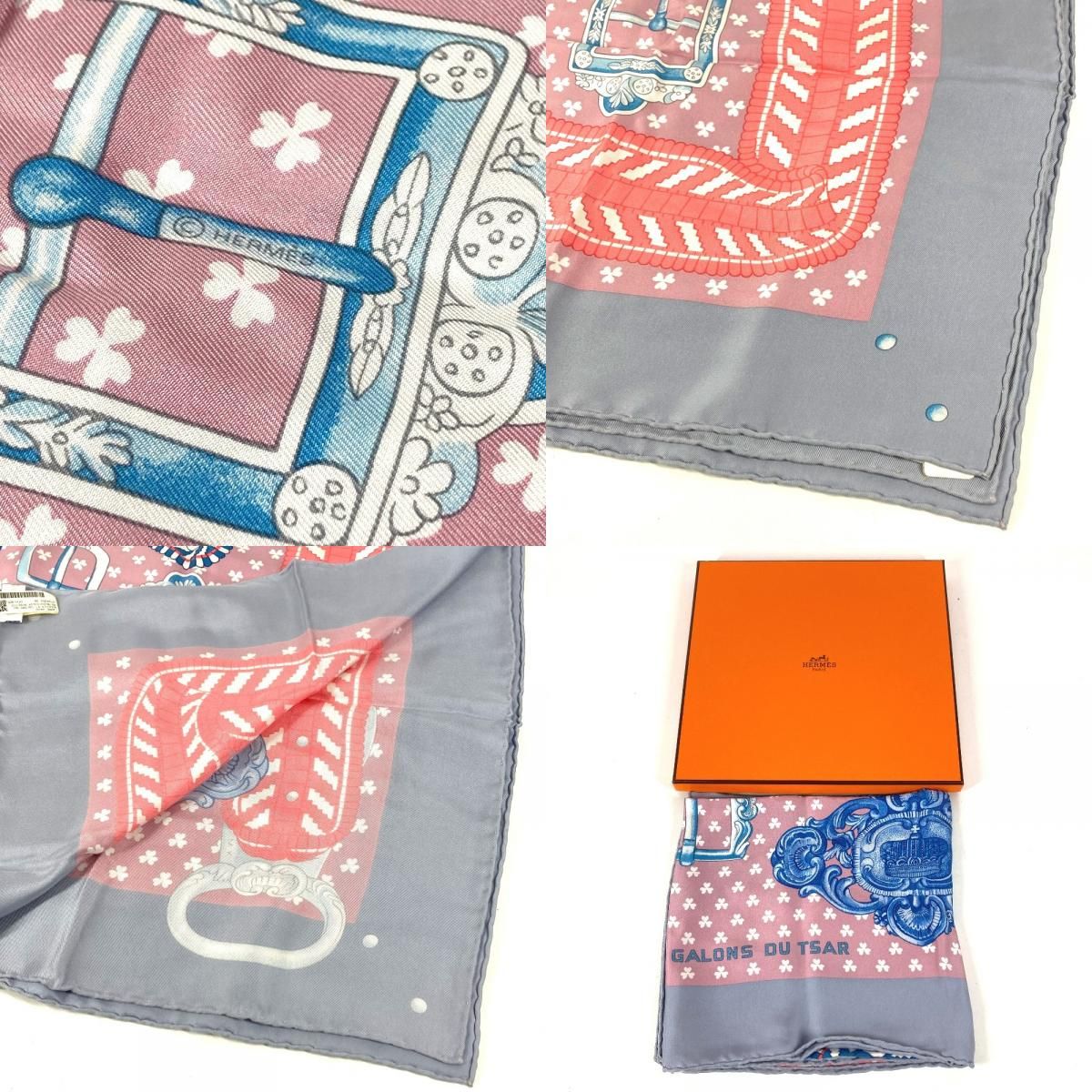 Hermes Scarf Carre 90 Washed Silk Pink — view 9