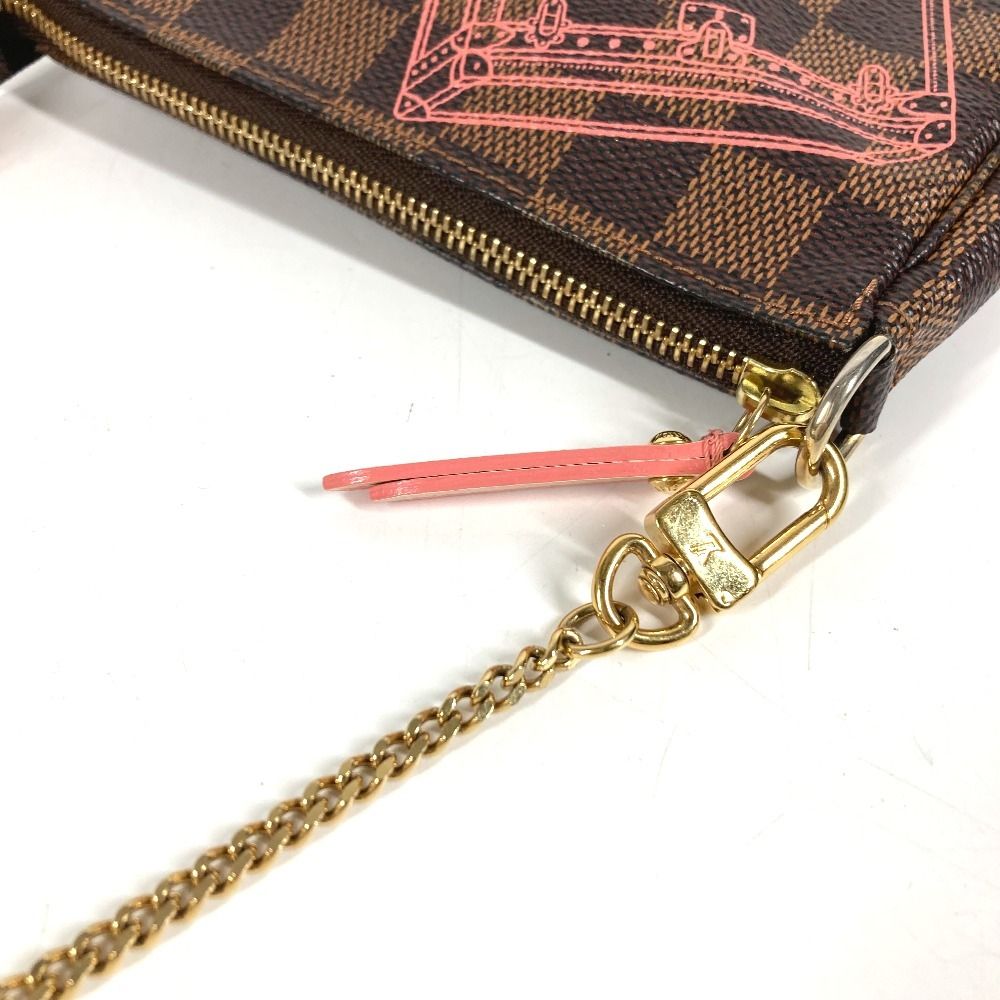 Louis Vuitton Handbag Mini Pochette Accessoire Damier Canvas Ebene Brown — view 7