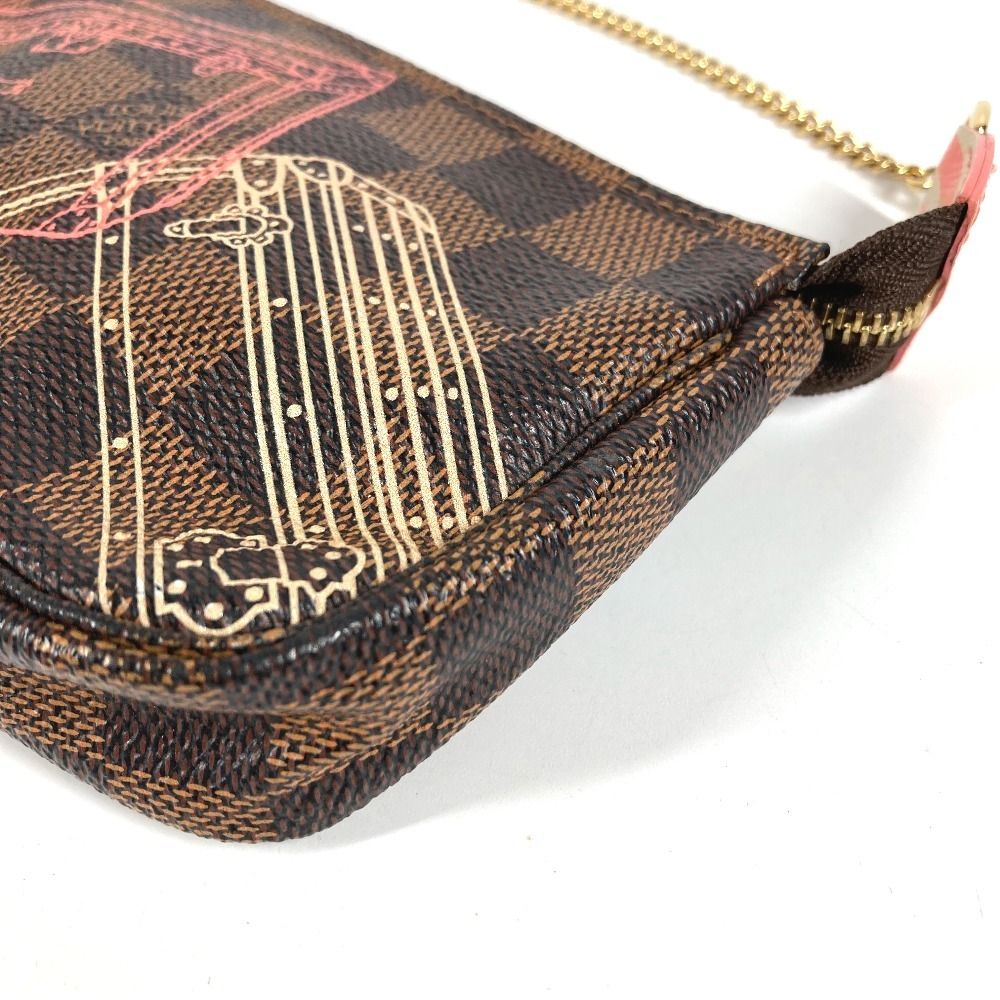 Louis Vuitton Handbag Mini Pochette Accessoire Damier Canvas Ebene Brown — view 4