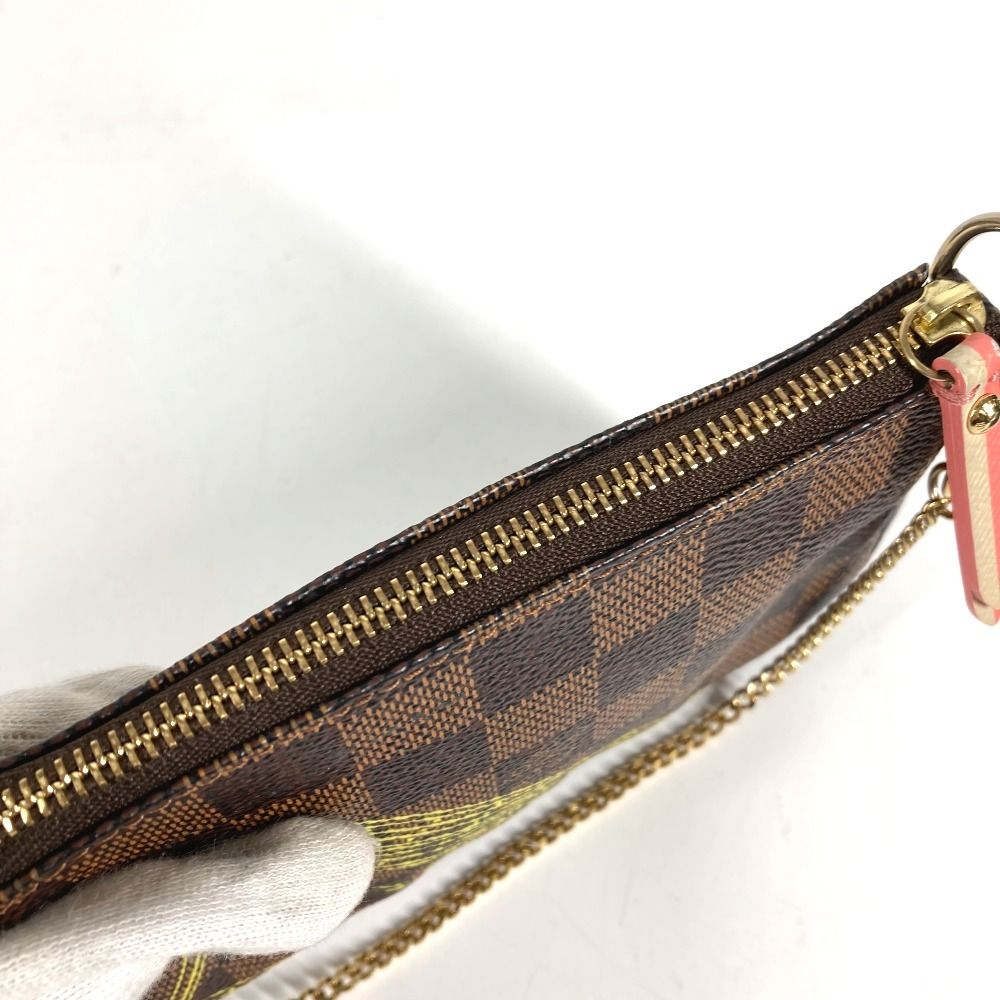 Louis Vuitton Handbag Mini Pochette Accessoire Damier Canvas Ebene Brown — view 8