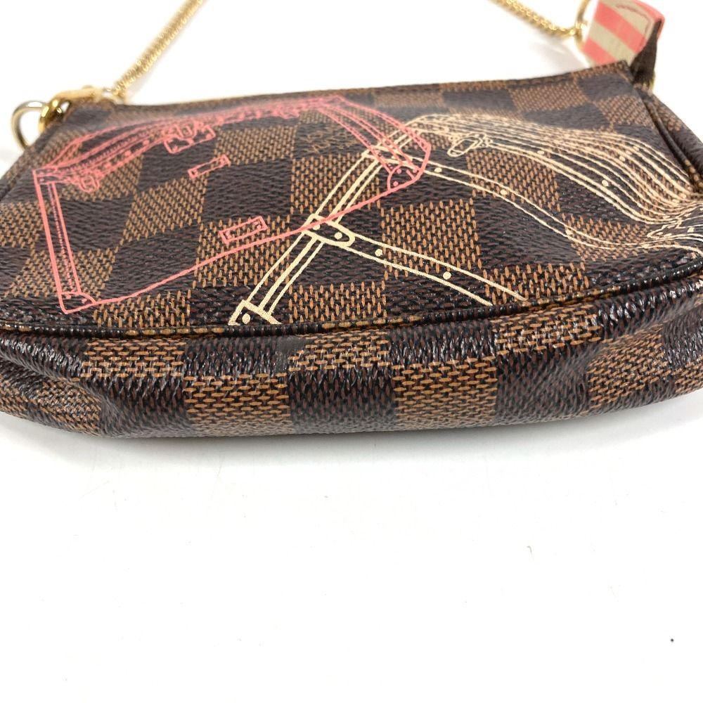 Louis Vuitton Handbag Mini Pochette Accessoire Damier Canvas Ebene Brown — view 3