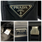 Prada Tessuto Black Silver Nylon Shoulder Bag Pochette — view 4