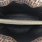 Fendi Zucchino Brown Silver Canvas Leather Tote — view 8