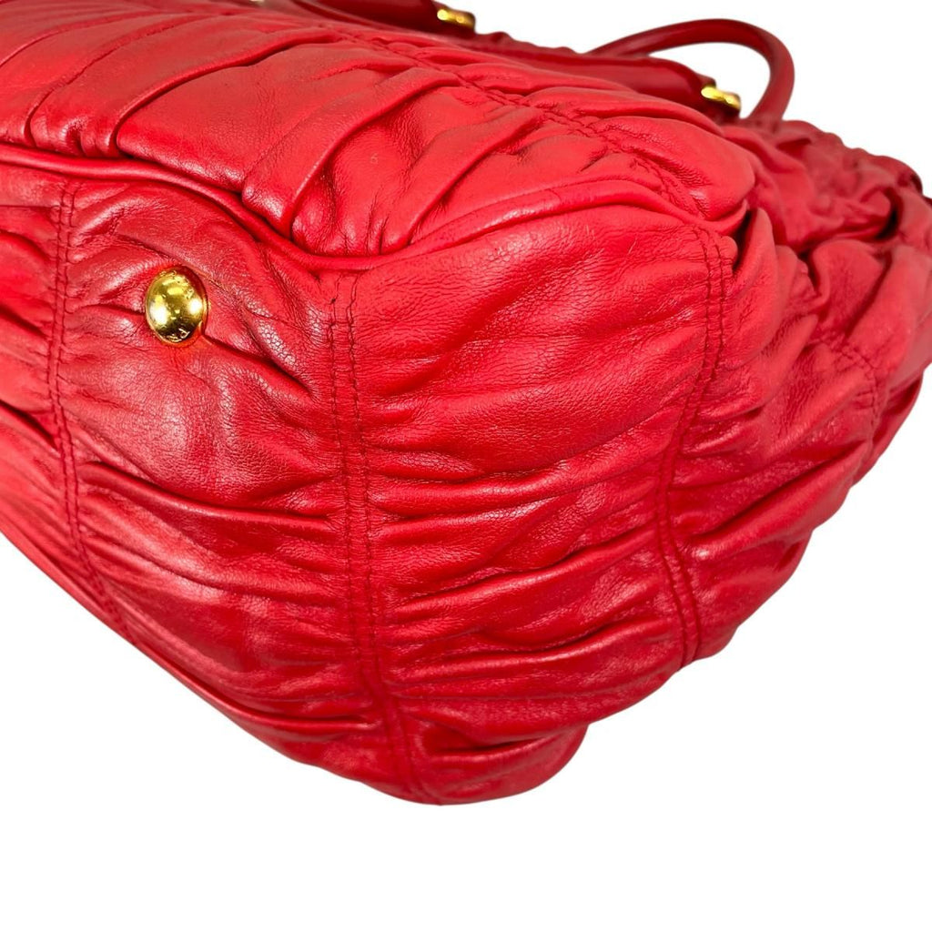 Prada Shoulder Bag Nappa Goful Tote Red — view 8