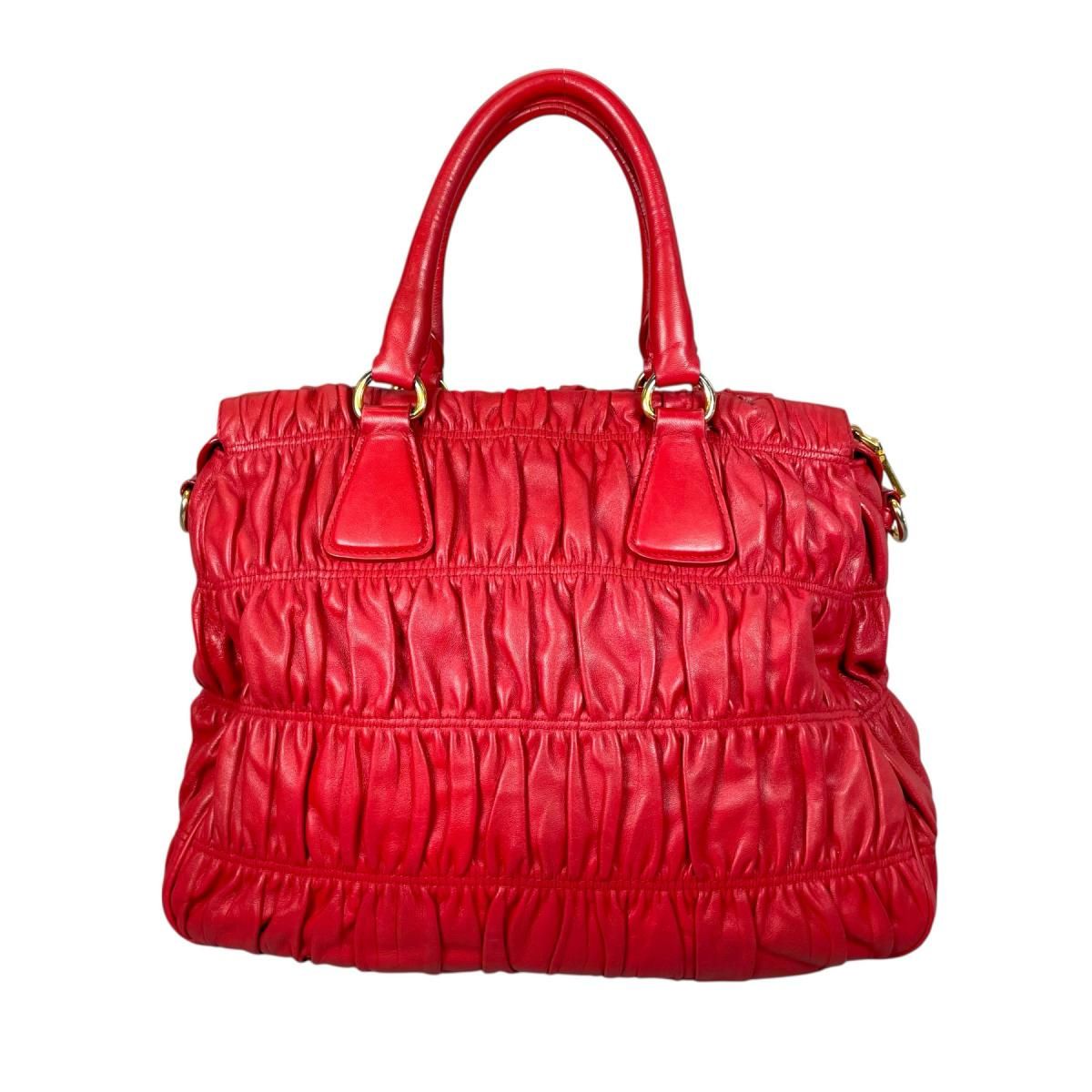 Prada Shoulder Bag Nappa Goful Tote Red — view 4
