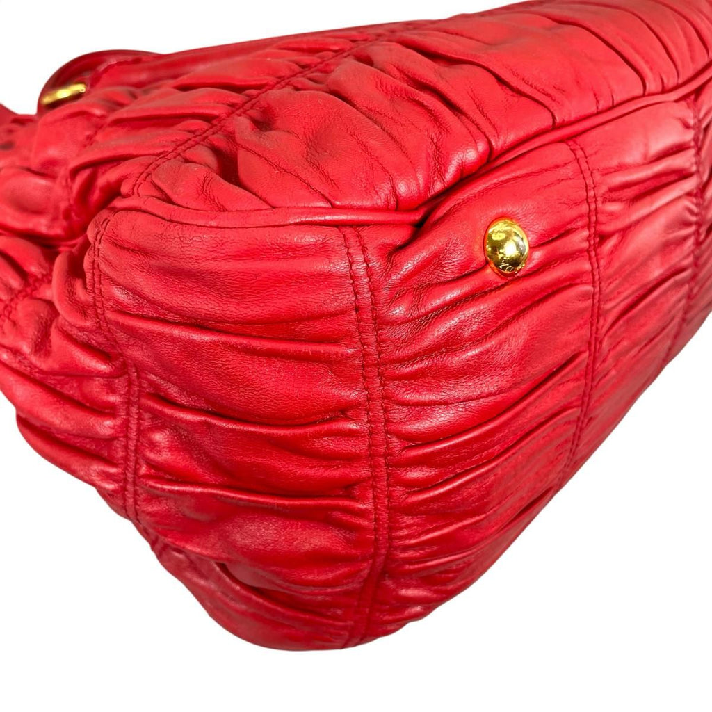 Prada Shoulder Bag Nappa Goful Tote Red — view 9
