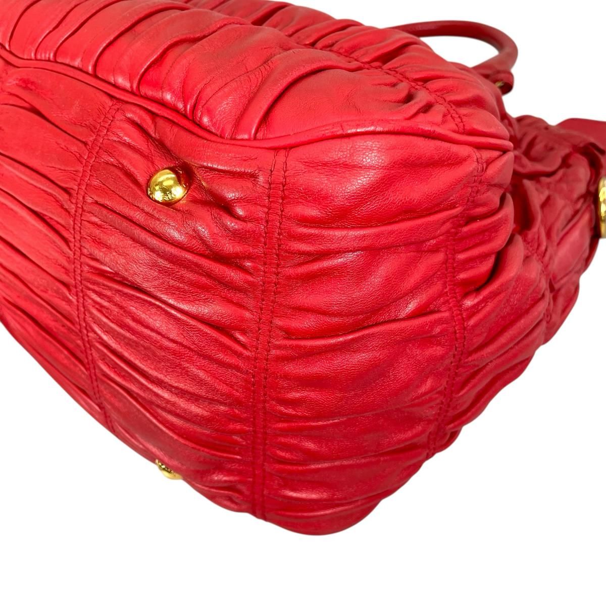 Prada Shoulder Bag Nappa Goful Tote Red — view 6