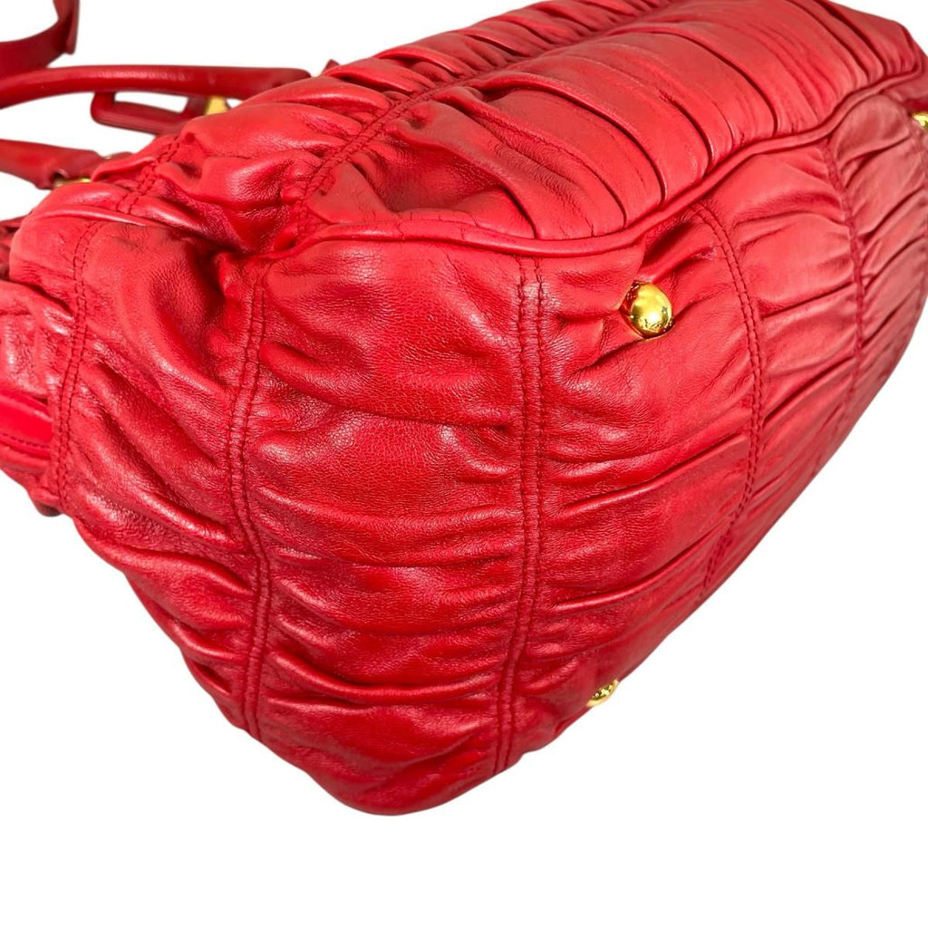 Prada Shoulder Bag Nappa Goful Tote Red — view 7