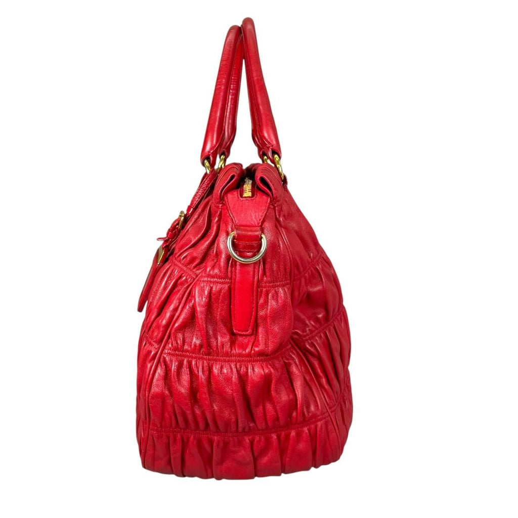 Prada Shoulder Bag Nappa Goful Tote Red — view 3