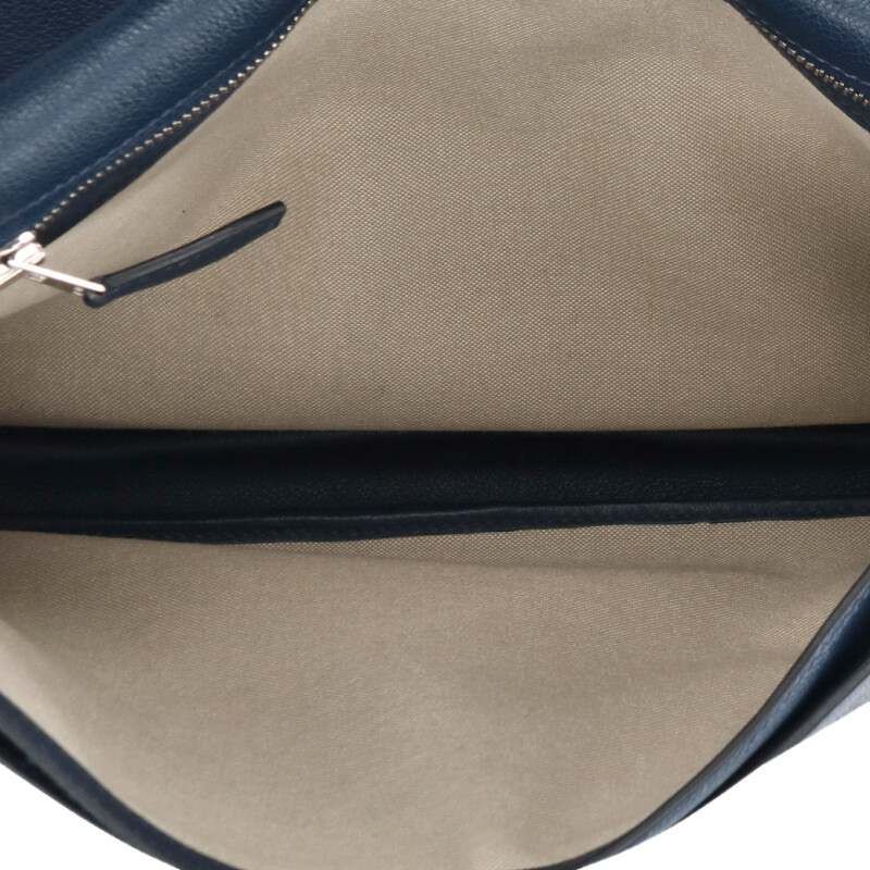 Hermes Ste Bright Togo Blue Nuit Flap Shoulder Bag — view 4