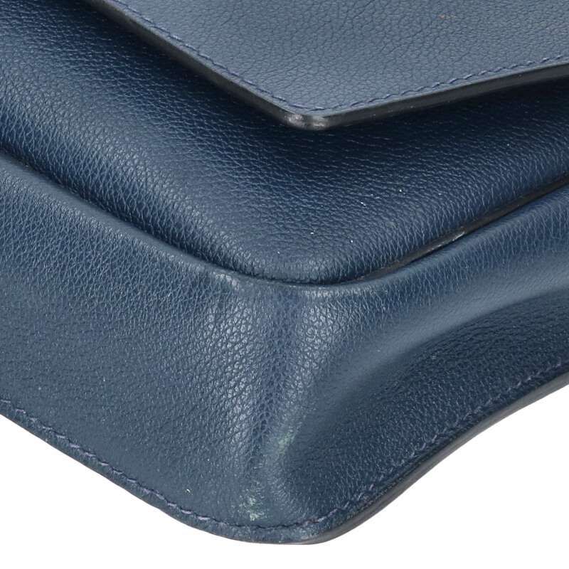 Hermes Ste Bright Togo Blue Nuit Flap Shoulder Bag — view 5