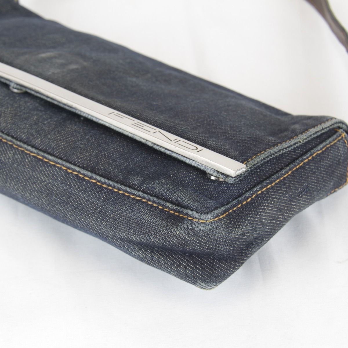 Fendi Logo Shoulder Pouch Mini Bag Denim Navy High Casual — view 5
