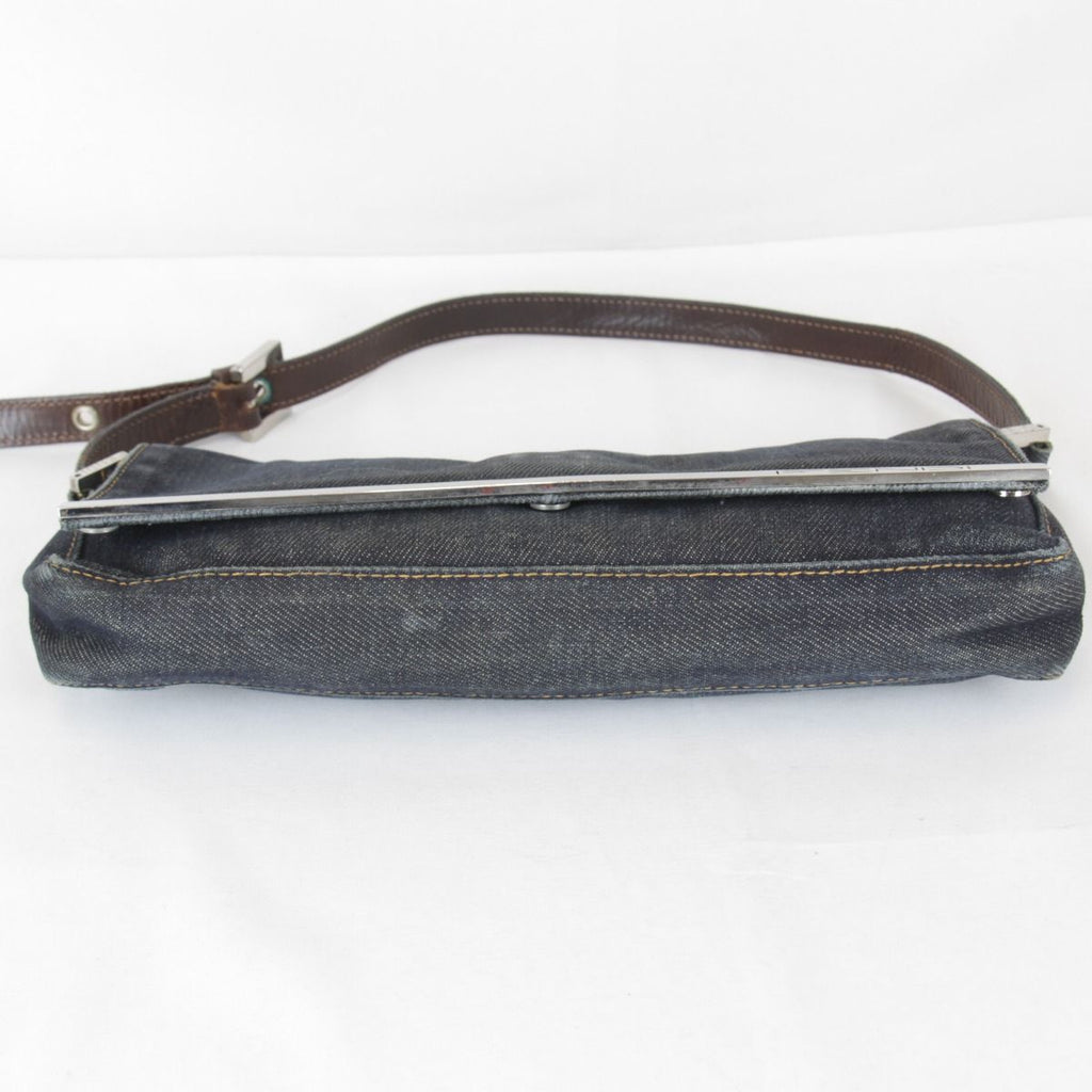 Fendi Logo Shoulder Pouch Mini Bag Denim Navy High Casual — view 7
