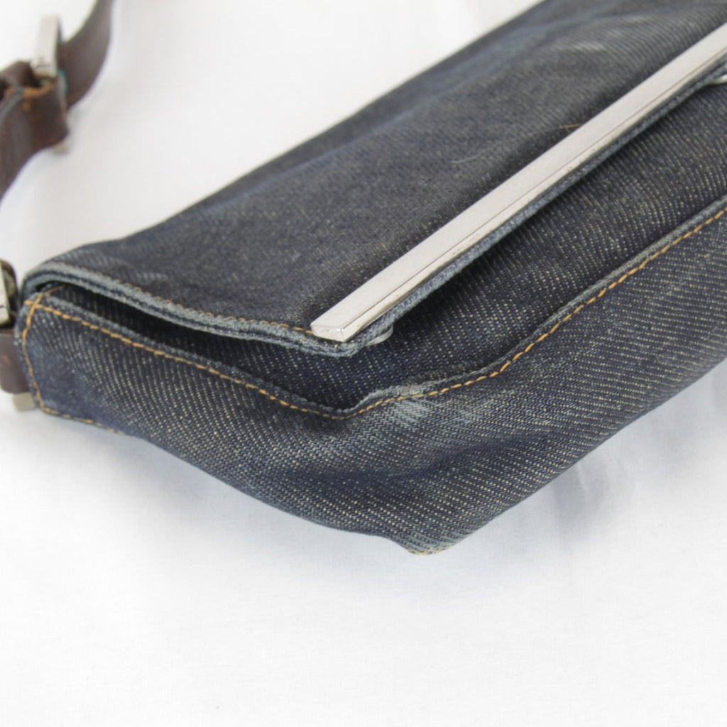 Fendi Logo Shoulder Pouch Mini Bag Denim Navy High Casual — view 6