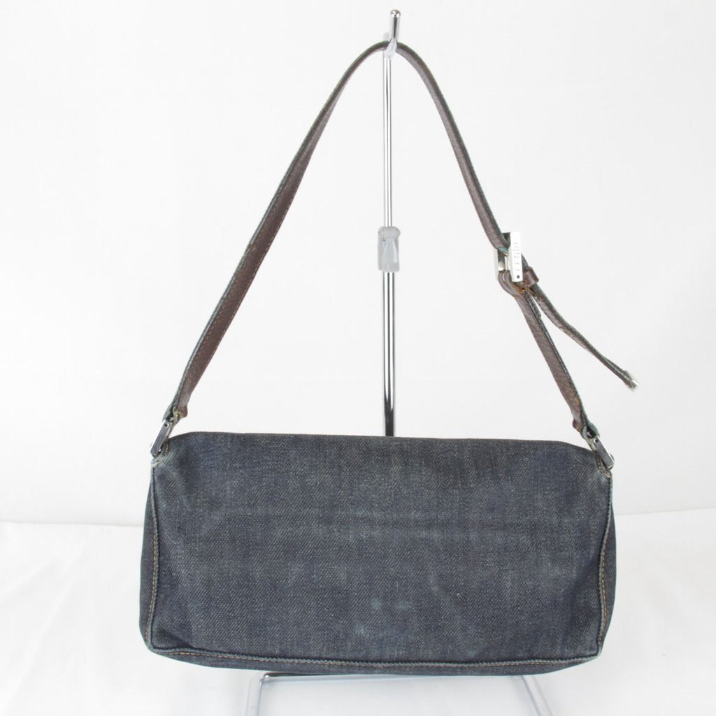 Fendi Logo Shoulder Pouch Mini Bag Denim Navy High Casual — view 2