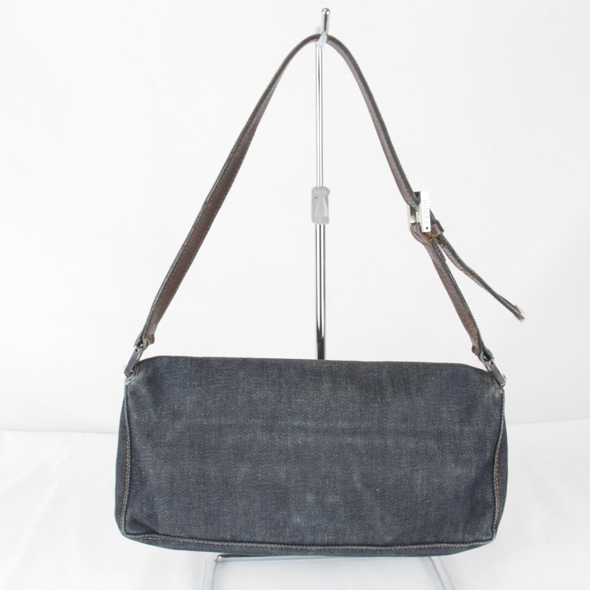 Fendi Logo Shoulder Pouch Mini Bag Denim Navy High Casual — view 2