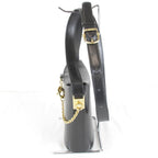 Celine Circle Logo Shoulder Bag Vintage Black Gold Leather High — view 3