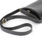 Celine Circle Logo Shoulder Bag Vintage Black Gold Leather High — view 8