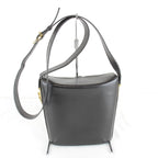 Celine Circle Logo Shoulder Bag Vintage Black Gold Leather High — view 2
