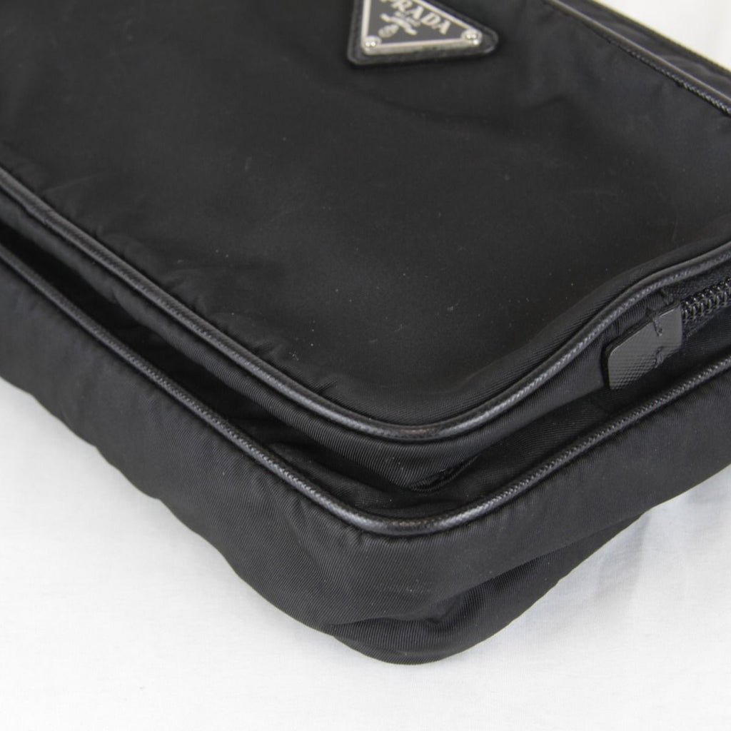 Prada Usedprada Saffiano Waist Bag Tessuto Nylon Black High Simple — view 5