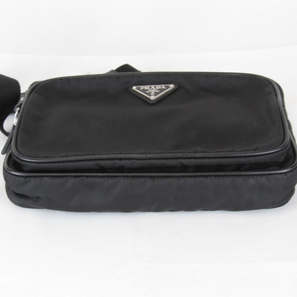 Prada Usedprada Saffiano Waist Bag Tessuto Nylon Black High Simple — view 7