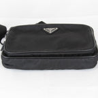 Prada Usedprada Saffiano Waist Bag Tessuto Nylon Black High Simple — view 7