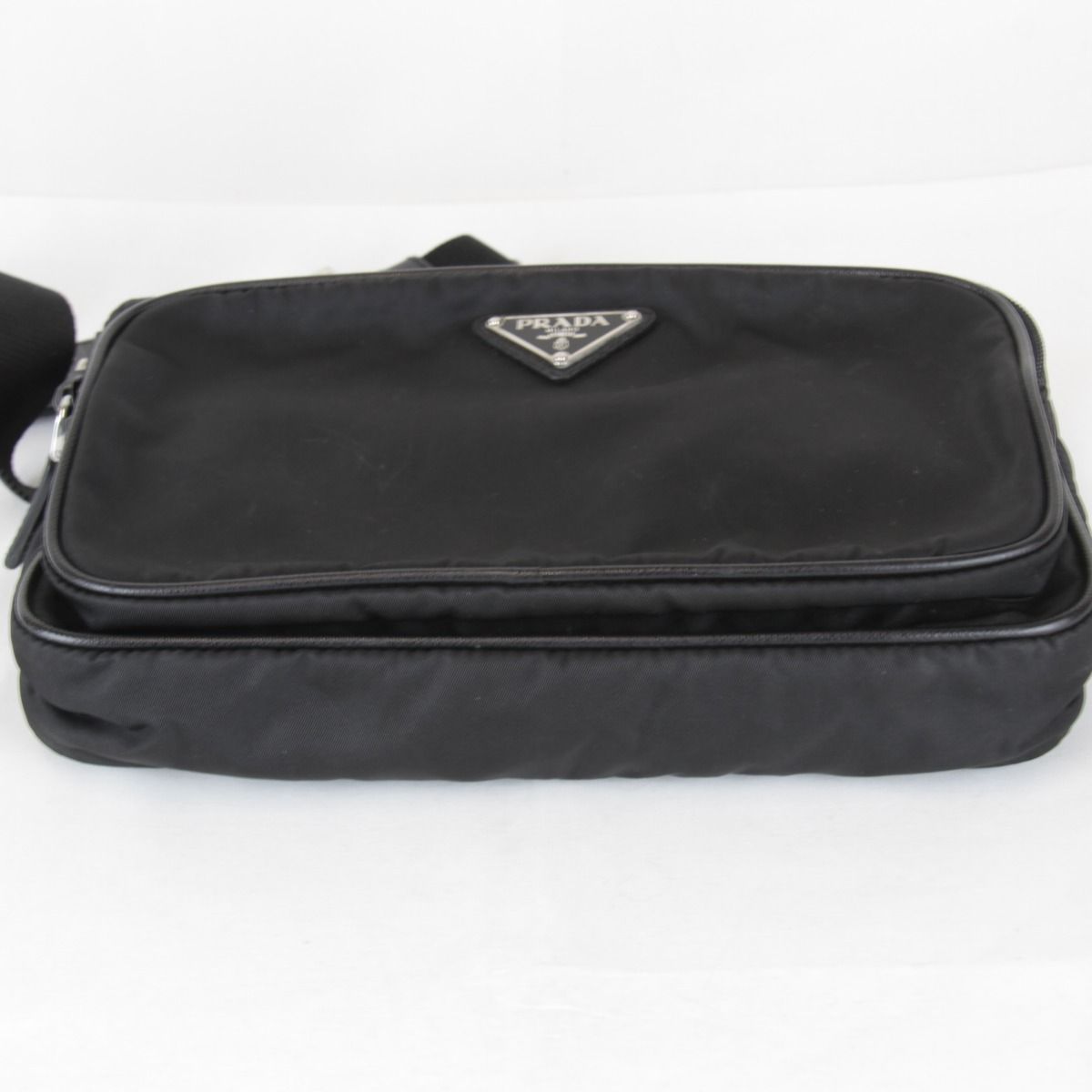 Prada Usedprada Saffiano Waist Bag Tessuto Nylon Black High Simple — view 7