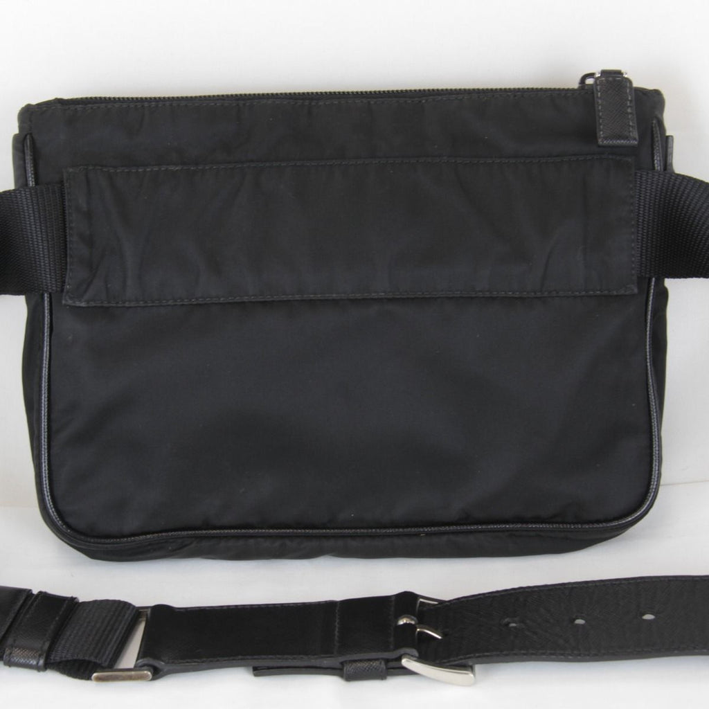 Prada Usedprada Saffiano Waist Bag Tessuto Nylon Black High Simple — view 2