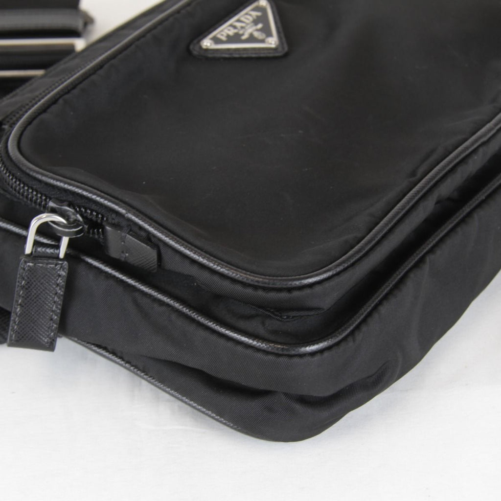 Prada Usedprada Saffiano Waist Bag Tessuto Nylon Black High Simple — view 6