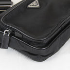 Prada Usedprada Saffiano Waist Bag Tessuto Nylon Black High Simple — view 6