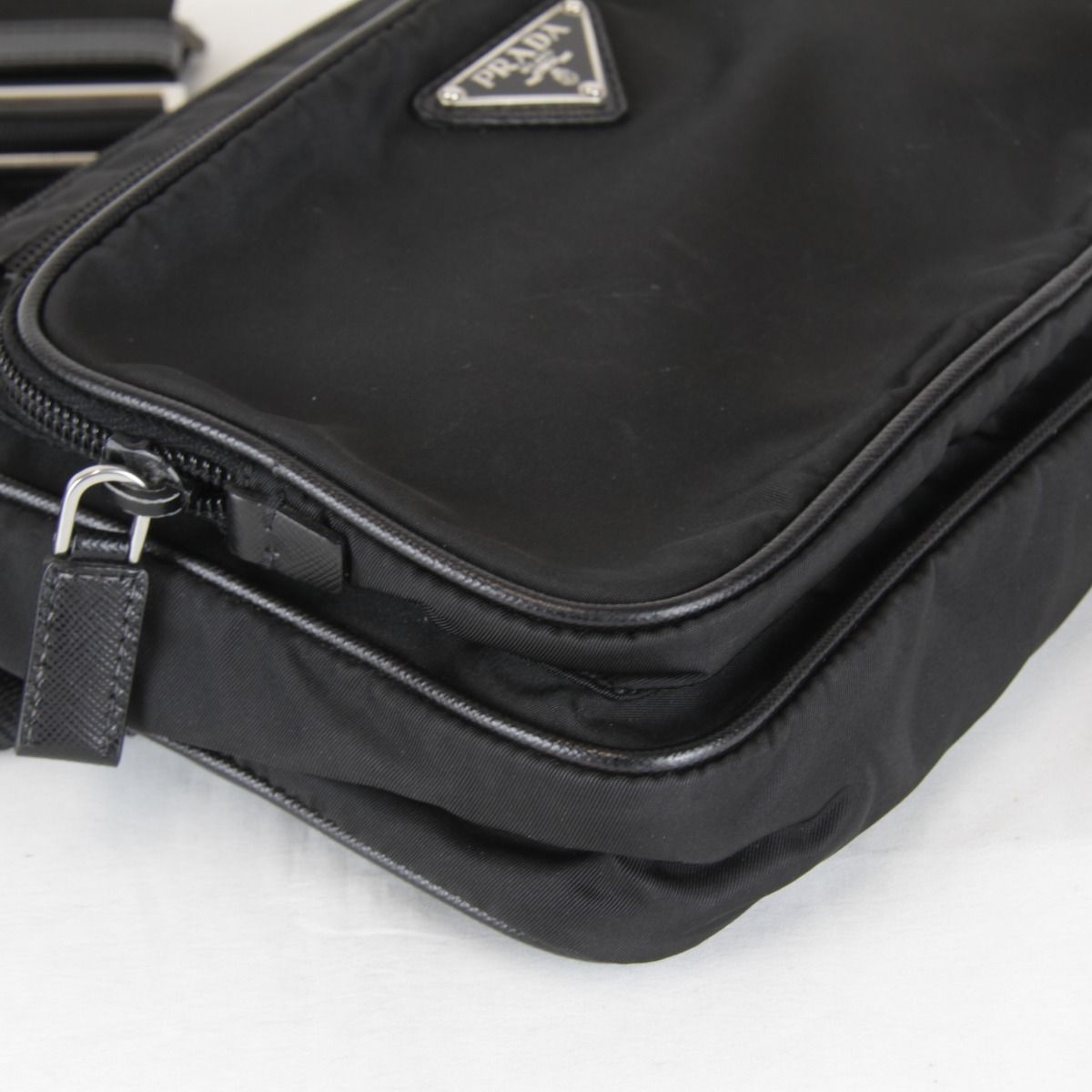 Prada Usedprada Saffiano Waist Bag Tessuto Nylon Black High Simple — view 6
