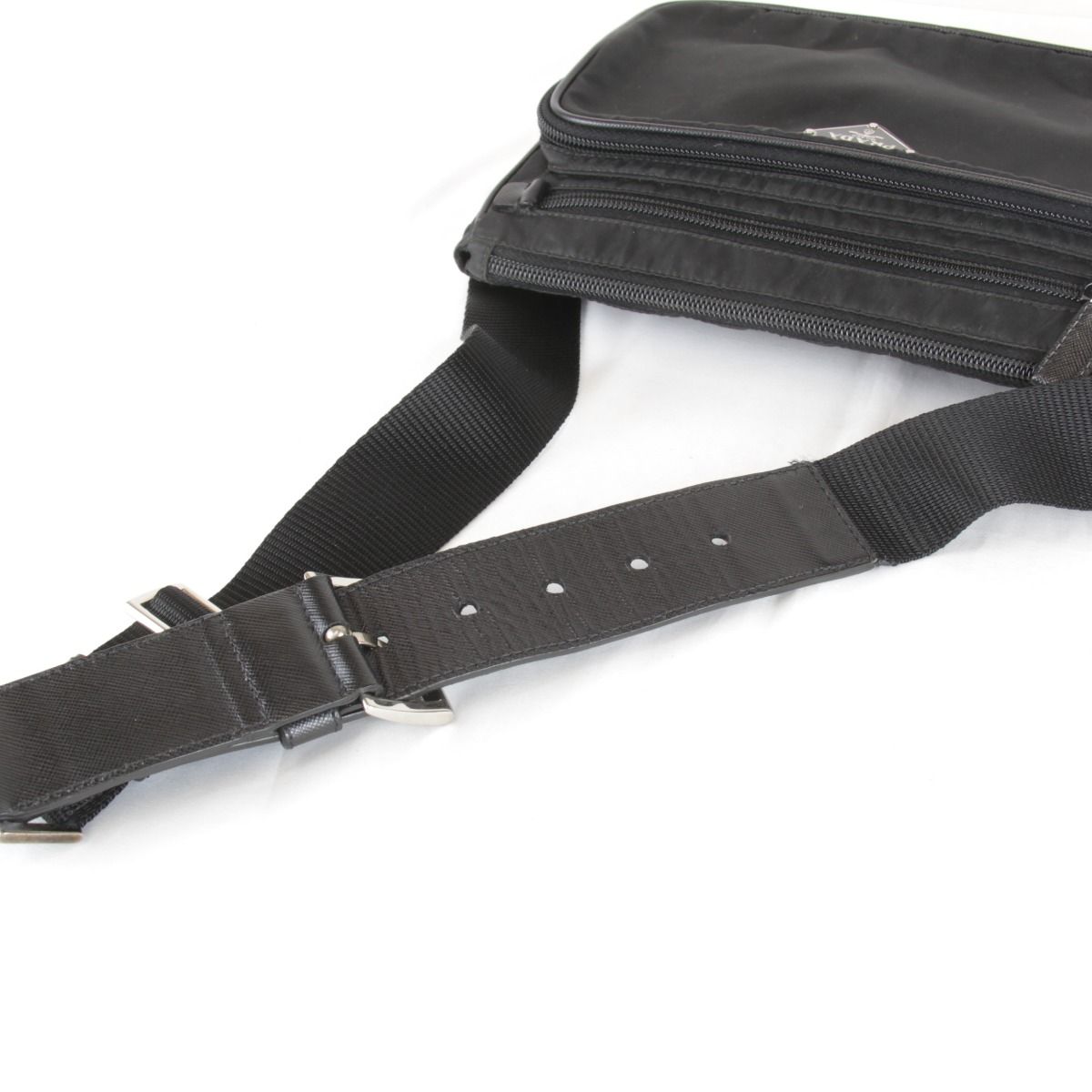 Prada Usedprada Saffiano Waist Bag Tessuto Nylon Black High Simple — view 8