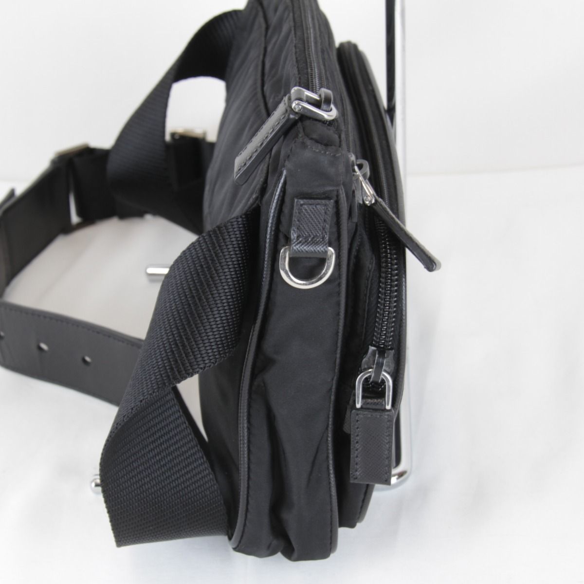 Prada Usedprada Saffiano Waist Bag Tessuto Nylon Black High Simple — view 4