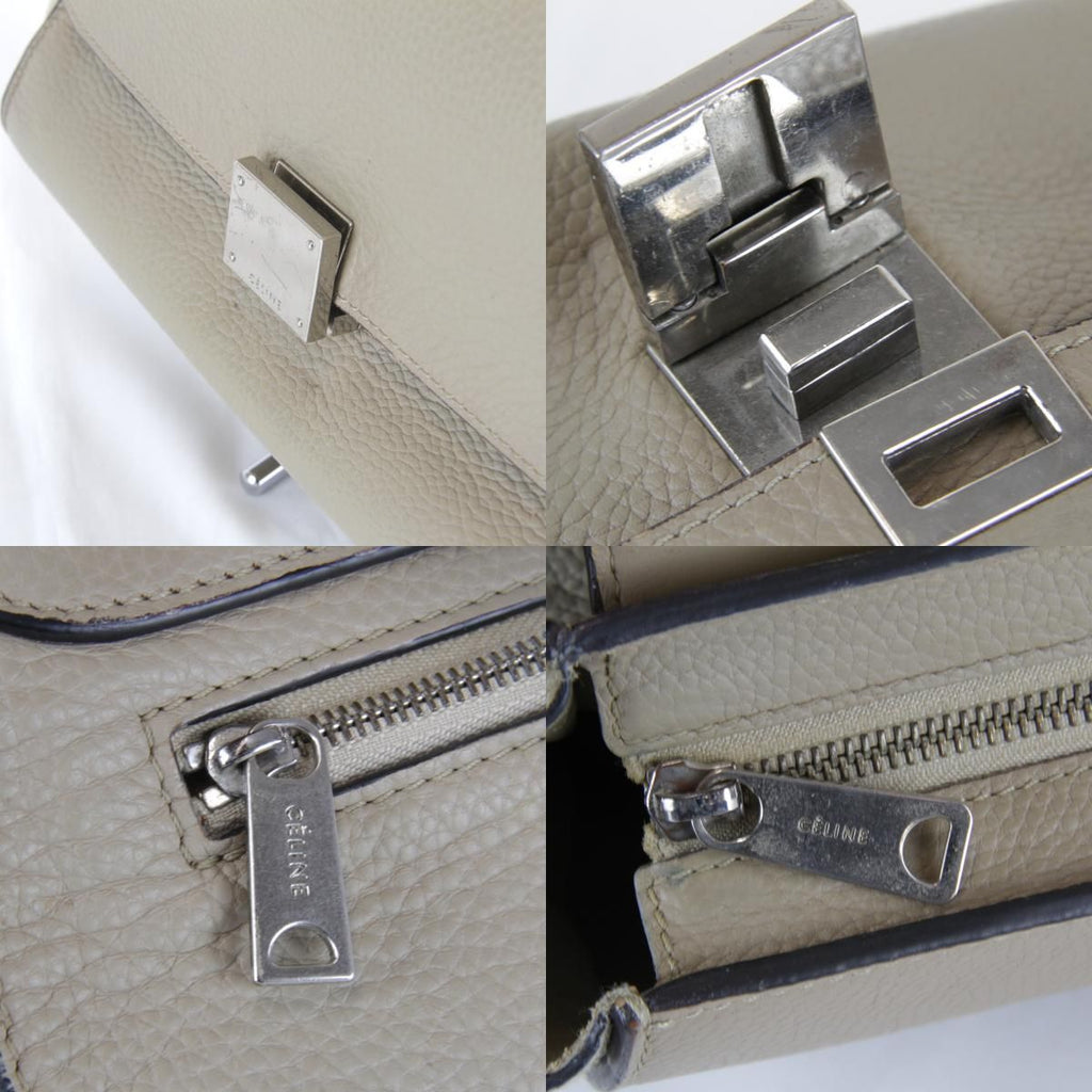 Celine Small Trapeze 2-Way Shoulder Bag Leather Suede Beige High — view 7