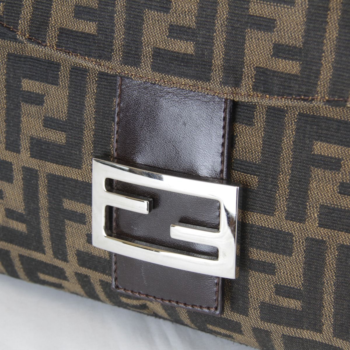 Fendi Zucca Mamma Bucket Logo Shoulder Bag Canvas Brown High — view 8