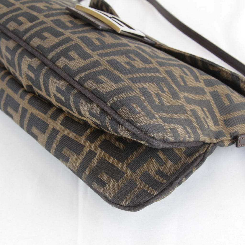Fendi Zucca Mamma Bucket Logo Shoulder Bag Canvas Brown High — view 5