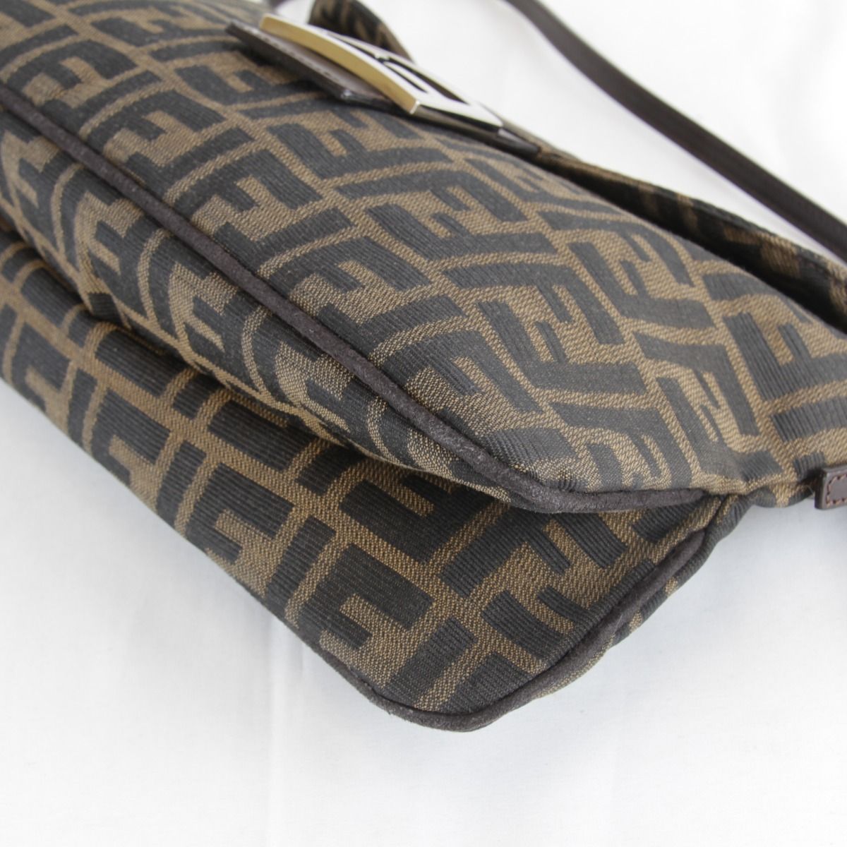 Fendi Zucca Mamma Bucket Logo Shoulder Bag Canvas Brown High — view 5