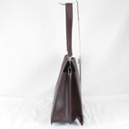 Celine Chain Shoulder Bag Leather Gold Wine Red High Simple — view 3