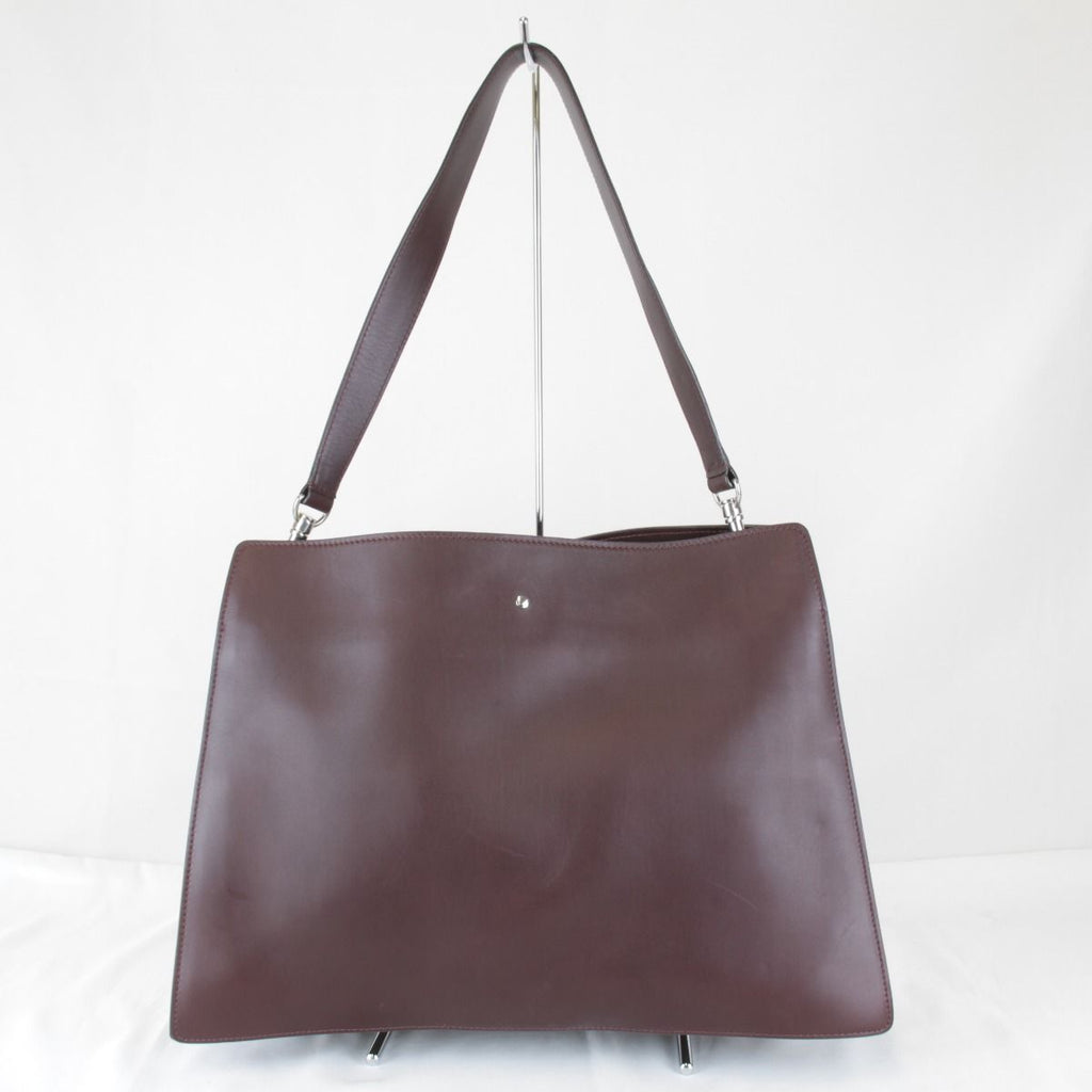 Celine Chain Shoulder Bag Leather Gold Wine Red High Simple — view 2