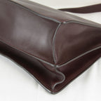 Celine Chain Shoulder Bag Leather Gold Wine Red High Simple — view 5