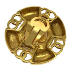 Chanel Faux Pearl CC Logo Gold White Plated Earrings 93 — view 7