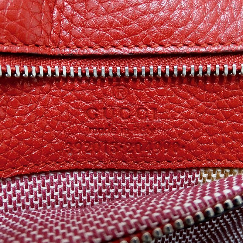 Gucci 2-Way Shoulder Bag Bamboo Leather Red — view 6