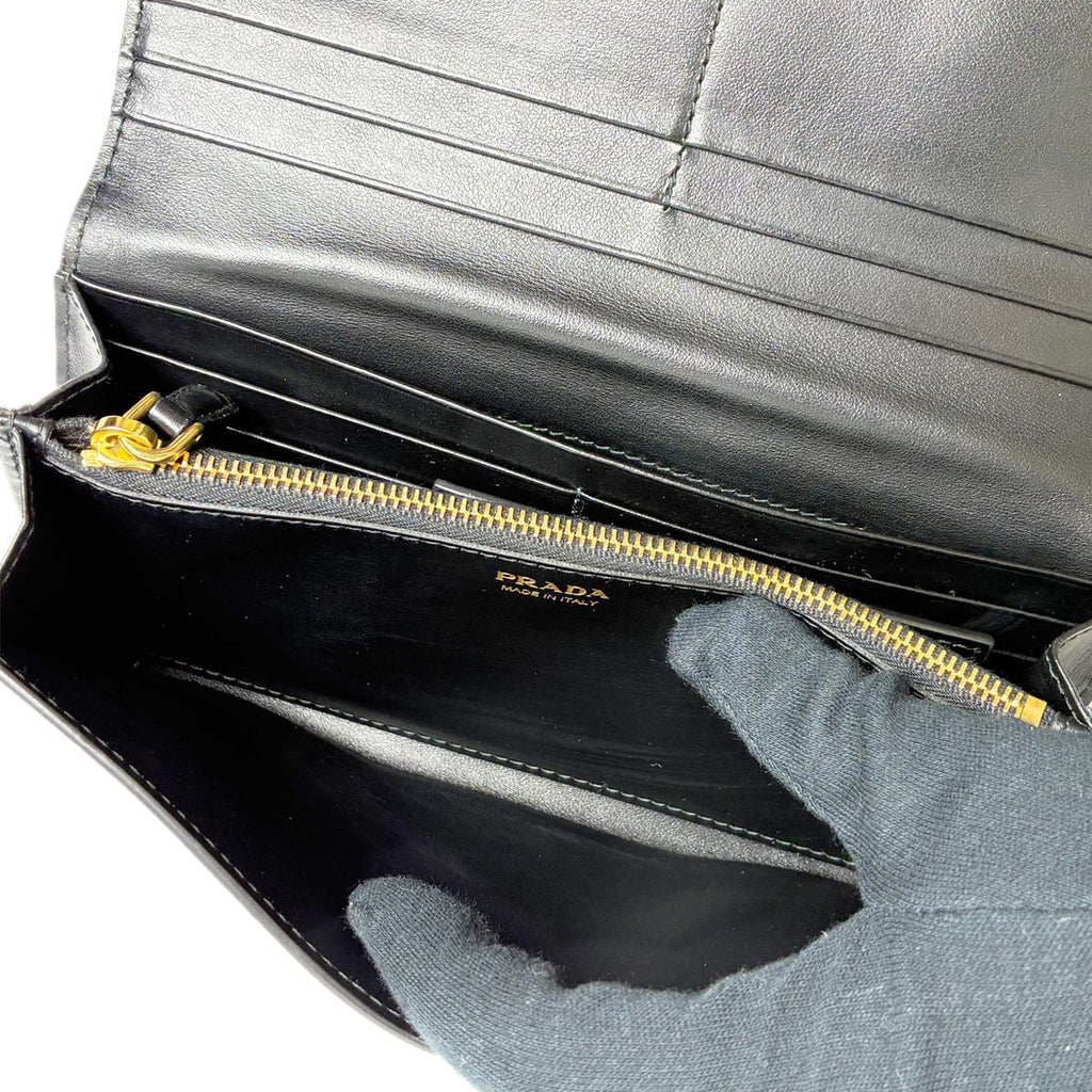 Prada Tessuto Triangle Wallet with Pass Case — view 9